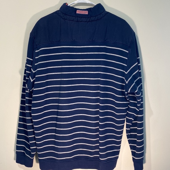 Mens Stripped Blue Vineyard Vines Quarterzip - Picture 4 of 6
